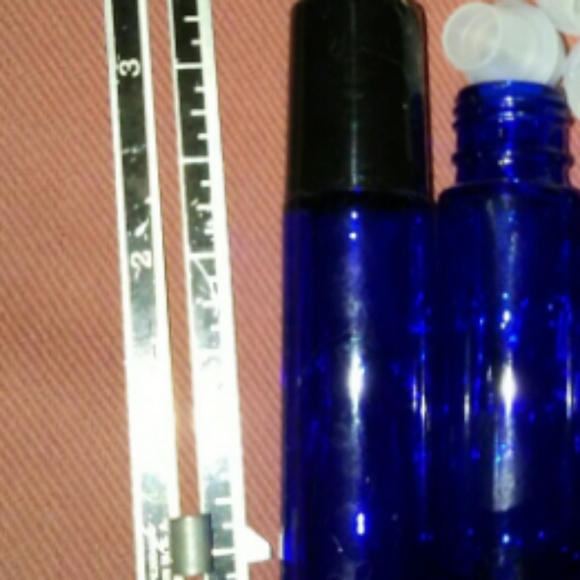 2pc Bottle Set Cobalt Blue Glass Roller Bottles Essential Oils DIY Scents - Picture 7 of 8